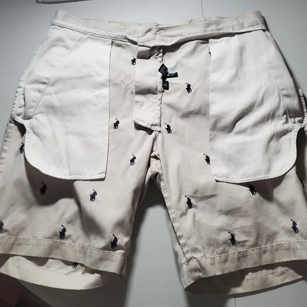 POLO Ralph Lauren Prospect Short in Light Tan with Allover Pony sz 36w - Picture 10 of 16